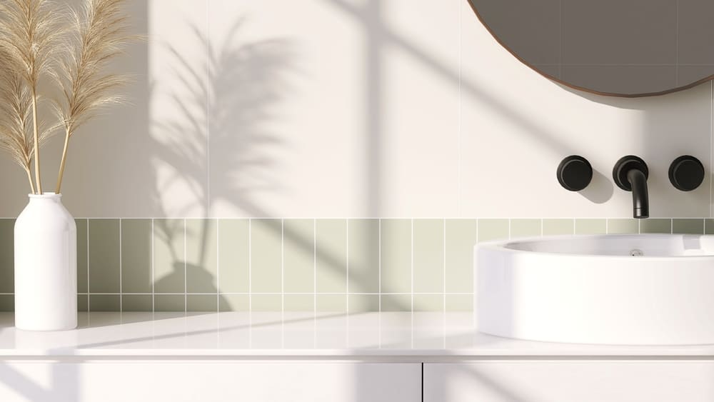 3d,Render,An,Empty,White,Vanity,Counter,With,Ceramic,Washbasin